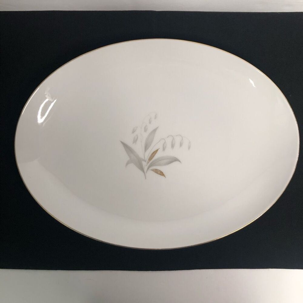 vintage kaysons  fine china golden rhapsody 1961 oval serving platter 12x9 in